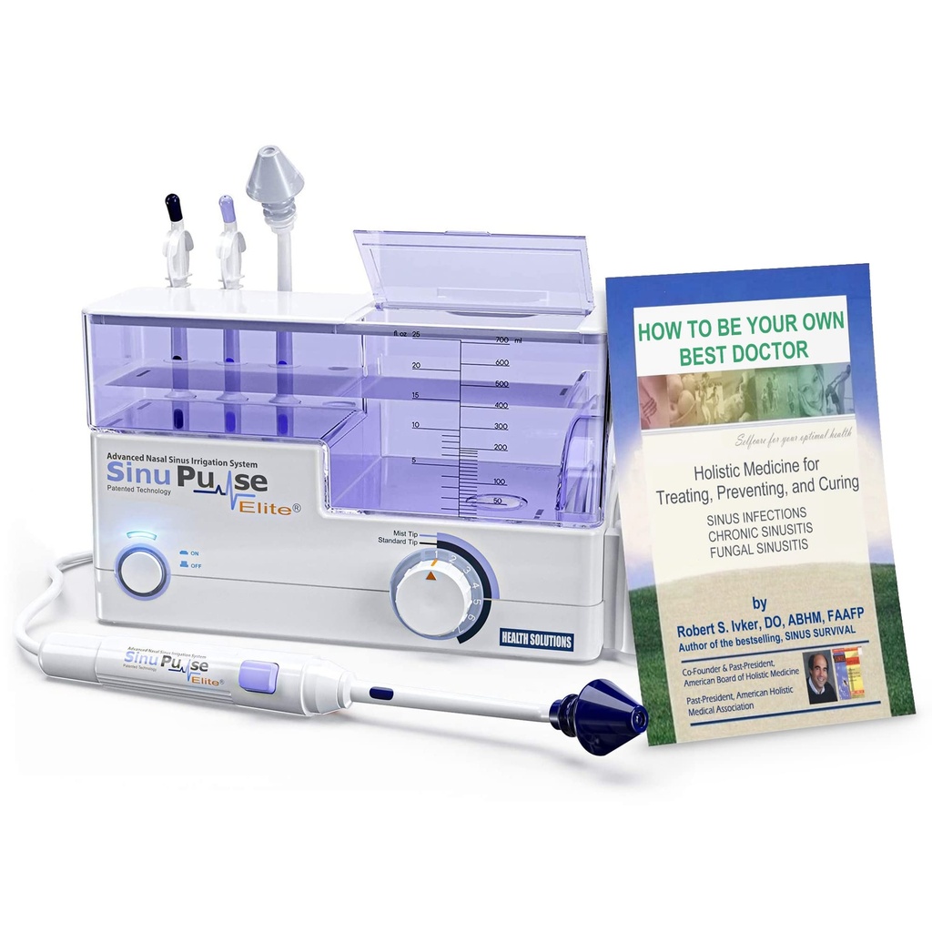 SinuPulse Elite Advanced Nasal Irrigation System, Pulsating Nasal Congestion Relief & Sinus Rinse Machine, Neti Pot, Nose Spray 또는 Nasal Wash Bottle보다 더 효과적인 30 SinuAir Packets