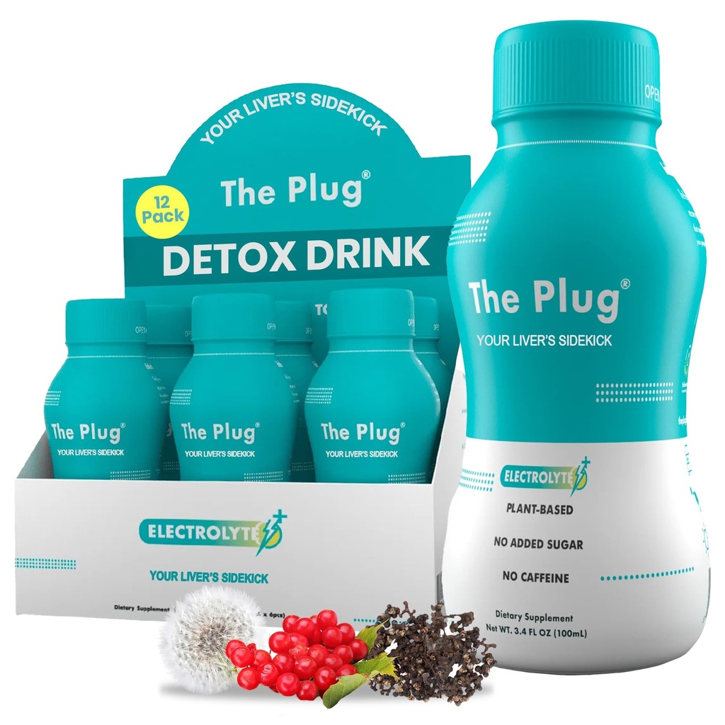 Plug Liver Cleanse Detox & Repair Drink Electrolytes Organic Herbal Liquid Detoxify Body Plants 보충 지원 체중 감소 천연 건강 Hydrate Sports Energy Immunity Shots Minerals Vitamins