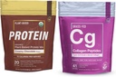 필수 요소 Hydrolyzed Collagen 펩타이드 분말 및 유기 완두 단백질 분말 - 크림 초콜릿 | 관절, 피부, 머리, & 손톱 지원 + 저탄소 식물 기반 Vegan 혼합