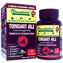 Tribulus Terrestris와 추가 강도 Tongkat Ali. 강력한 (100 : 1) Longjack / Tongkat Ali Extract. 120 Veg 캡슐 Tongkat Ali for Men.All Natural, Non-GMO, Vegan, Stearate 없음, 쌀 분말
