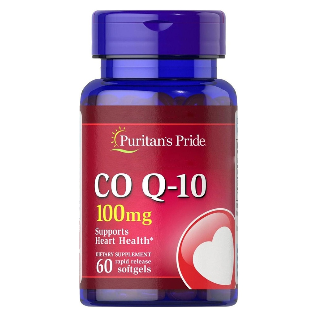 Puritan의 Pride Coenzyme CoQ10 100mg의 심장 건강, 혈압, 구두 껌 건강 및 건강한 시효 지원, 60의 서빙, 급속한 방출 Softgels를 위한 규정식 보충교재