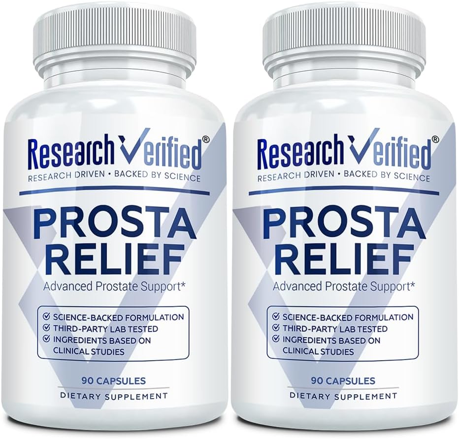 연구 Verified® Prosta Relief - Palmetto와 Bioperine® - 전립선 건강; Bladder & Urinary 건강, 드라이브 및 성능; 순수 자연, 90 캡슐 (2 팩)