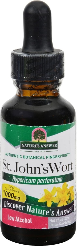 자연의 답변 St. John 's Wort Extract with Organic Low Alcohol 1 Fluid Ounce | Vegan | Non-GMO | 글루텐 프리 | 고셔 | 미국산   싱글 셀