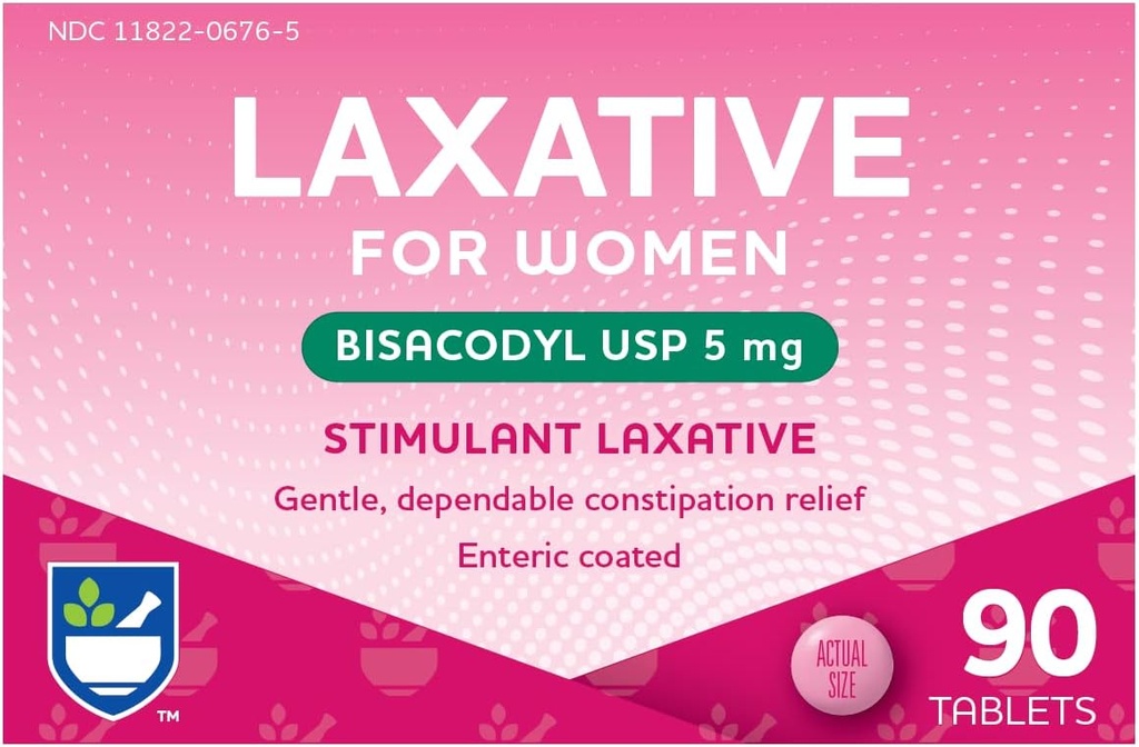 Rite Aid Stimulant Laxative Tablets, Bisacodyl USP, 5 mg - 90 카운트 | 변비 완화 | 간편한 삼키기로 코팅 | 여성 건강 | 발판 연화
