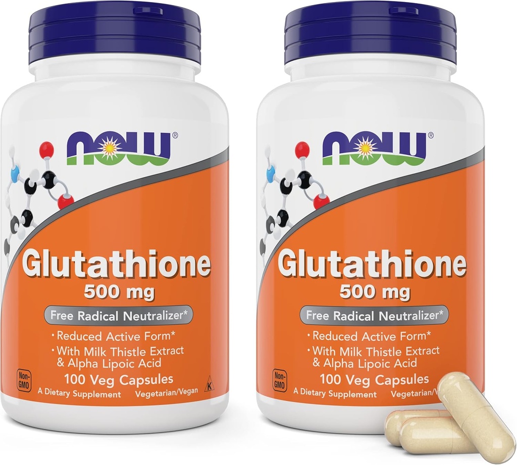 이제 Glutathione 500 mg, 100 Vegan 캡슐 (포장 2) - 감소 된 형태 GSH 보충 - 우유 이틀 추출물과 알파 Lipoic 산으로 강화