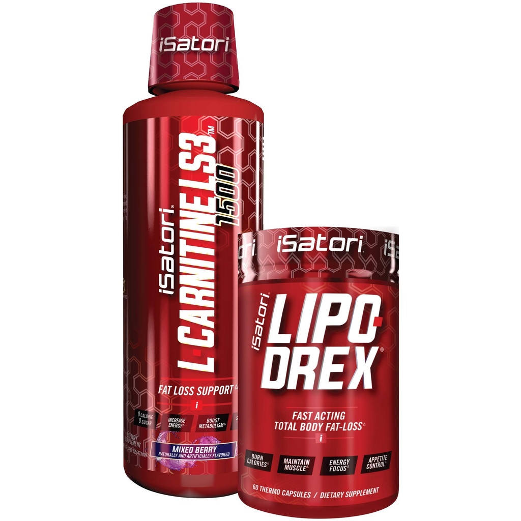 iSatori Lipo-Drex 뚱뚱한 손실 열성 공식 - 빠른 행동 체중 감소 - 식욕 억제제 (60 캡슐) L 카르니틴 액체 뚱뚱한 가열기 및 대사 활성제 혼합 Berry (32 서빙)