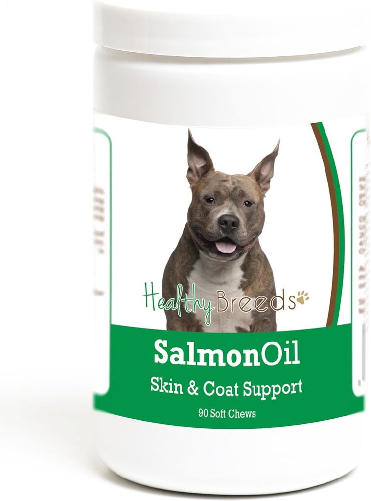 건강한 Breeds 미국 Staffordshire Terrier Salmon 기름 연약한 Chews 90 조사