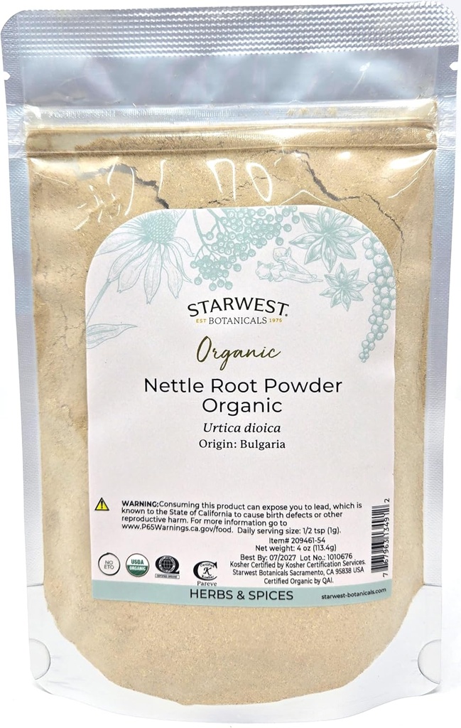 Starwest Botanicals 유기 주전자 뿌리 분말 4 oz