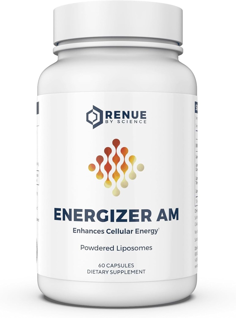Renue By Science Energizer AM | Liposomal Resveratrol Hesperidin & Green Tea Supplement | Trans Resveratrol (65mg) Hesperidin (150mg) 녹차 추출물 (35mg) - 비 GMO | 미국에서 만든