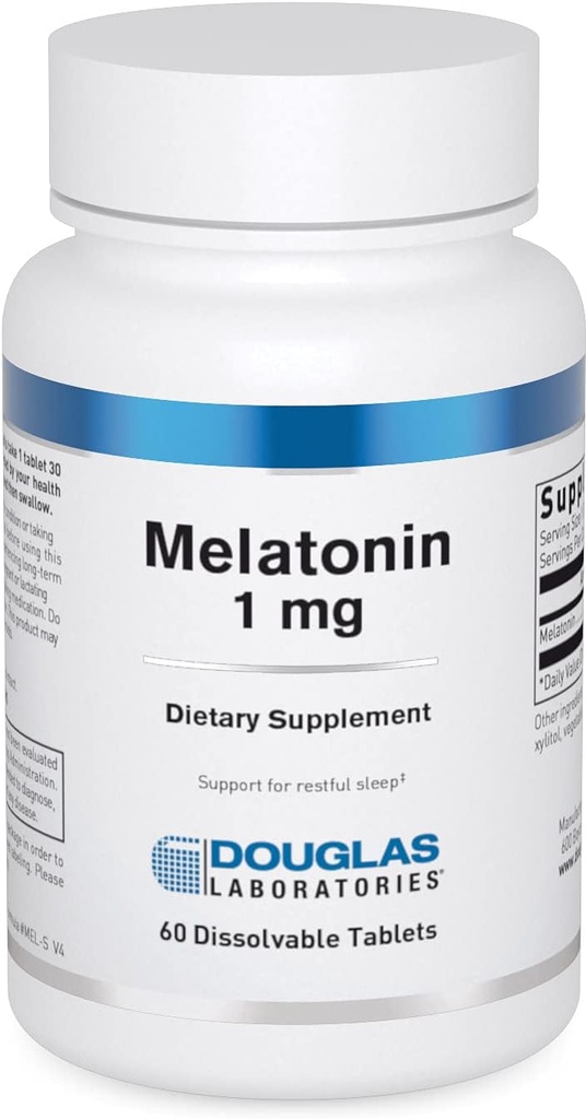 Douglas Laboratories Melatonin 1 mg. | 수면 / 웨이크 사이클 지원 | 60 정제