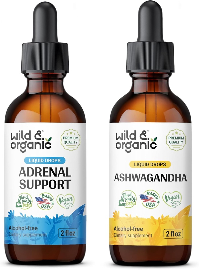 야생 & 유기 광고 지원 Tincture 2 fl oz & Ashwagandha Tincture 2 fl oz