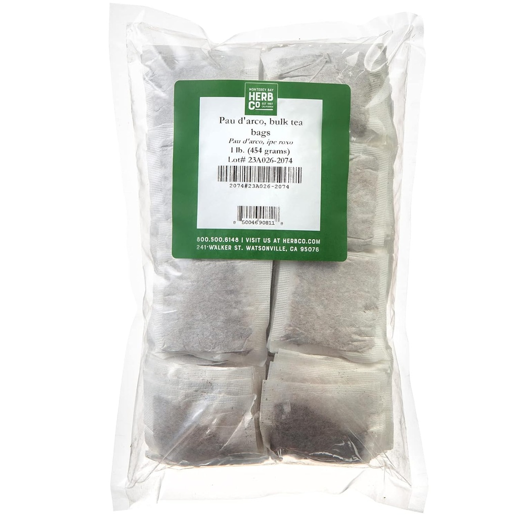 Monterey Bay Herb Co. Pau D'arco Herbal Tea | 모든 자연 & 카페 무료 | 약 200 티백 | 1 LB