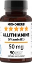 MONOHERB Allithiamine 비타민 B1 캡슐 당 50 mg - 90 채식 캡슐