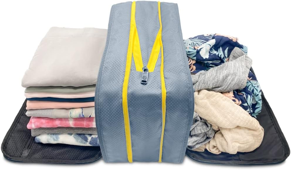 Biaggi Ultimate Compression ZipCube Set of 2 - 가방, 여성 및 남성용 경량 포장 큐브에 대한 확장 가능한 여행 주최자 가방
