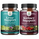 Liver Cleanse Detox & Repair의 번들 - Dandelion Root Choline Beetroot Artichoke Extract와 Advanced Kidney Support - Uva Ursi Stinging Nettle Astragalus를 사용한 크랜베리 추출물