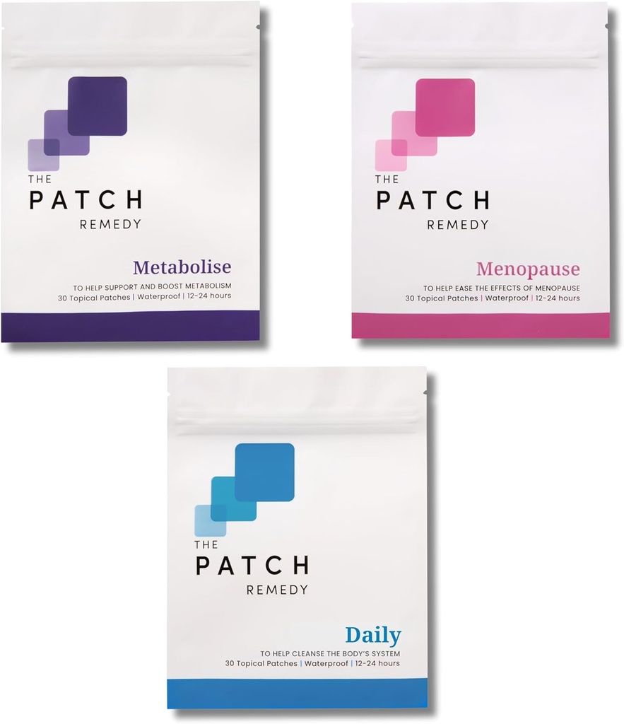 패치 Remedy Menopause Fitness Cleanse Kit - Menopause Patches, Glutathione 및 Metabolise Patch와 매일 Cleanse 패치