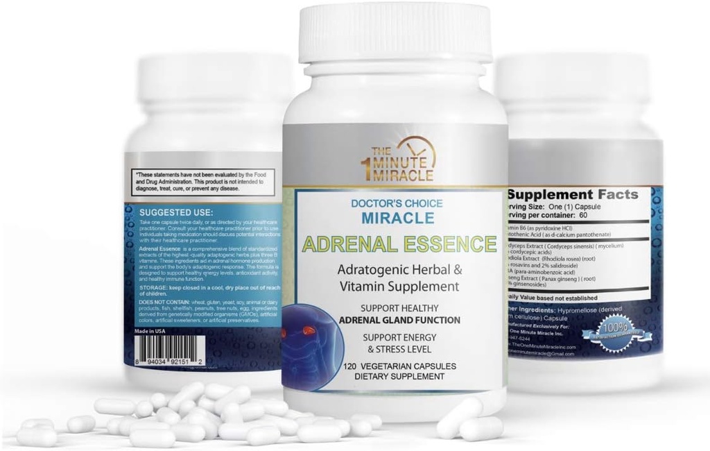 Miracle Adrenal Essence 의사의 선택 - Adratogenic 초본 & 비타민 보충교재