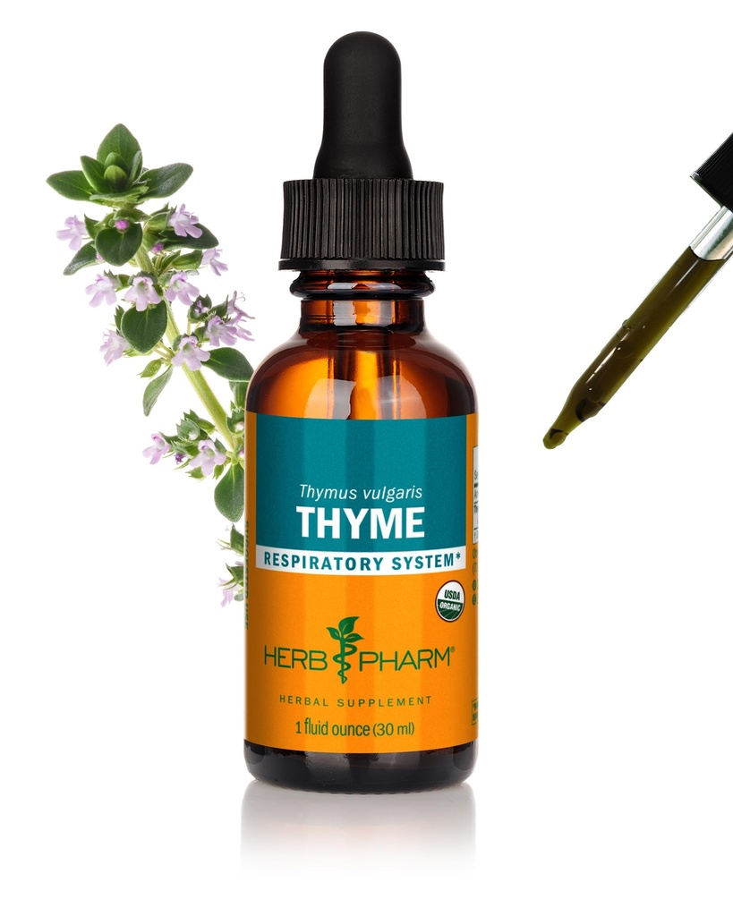 허브 Pharm Respiratory System Support 용 유기농 Thyme 액체 추출물 - 1 Ounce (DTHYME01)