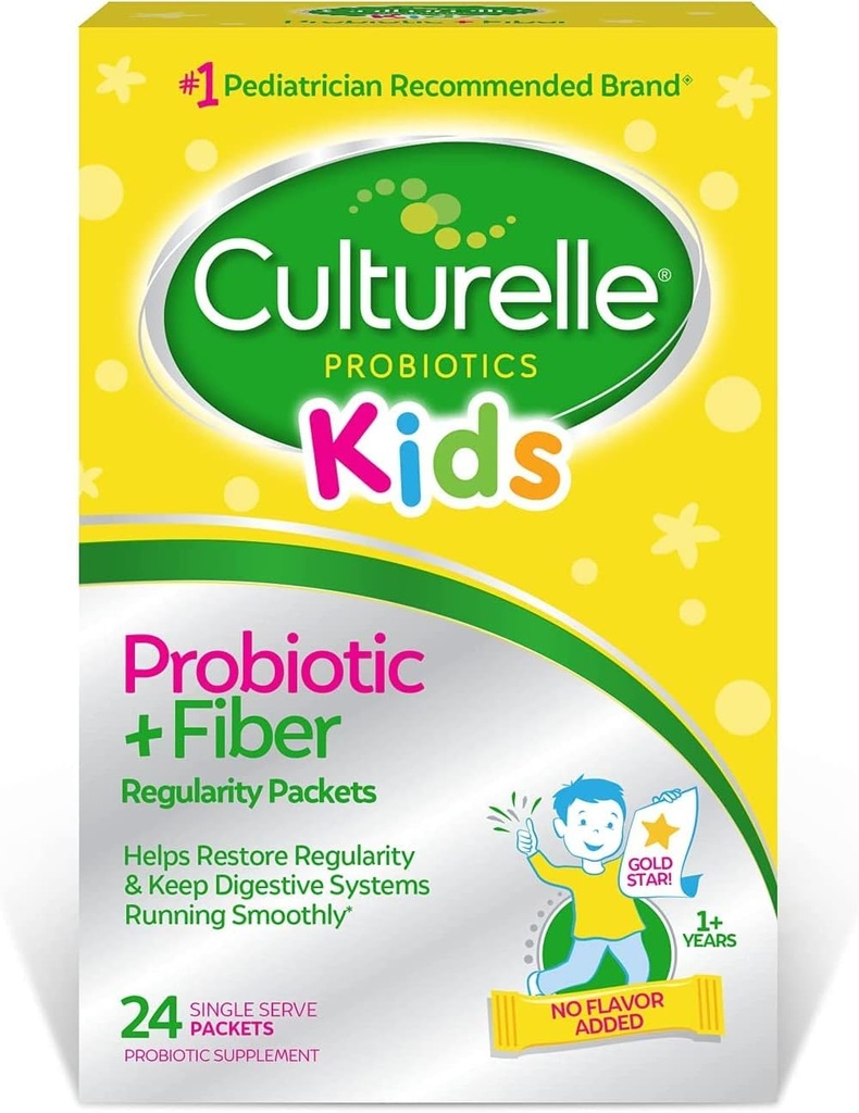 Culturelle Kids Regularity Probiotic & Fiber Dietary Supplement - 일정을 복원하고 아이의 소화 시스템을 유지하십시오. 부드럽게 * - 아이들의 몸과 자연적으로 작동합니다. * - 24 단일 패킷