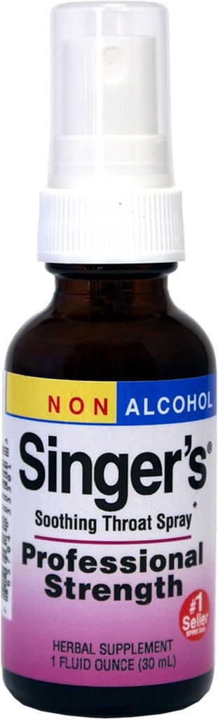 허브 등 Singer 's Saving Grace Professional Strength Non-Alcohol Spray - Soothing Throat - Yerba Mansa & Licorice와 Throat Comfort Spray - 1 fl oz (약 75 인분)