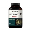 NatureBell Vitamin E Oil Softgels, 1,000 IU Per 서빙, 300 알 약 | 필수 산화 방지제 보조제, 쉽게 흡수 된 형태 – 피부, 심장, 면역성 건강 지원 – Non-GMO