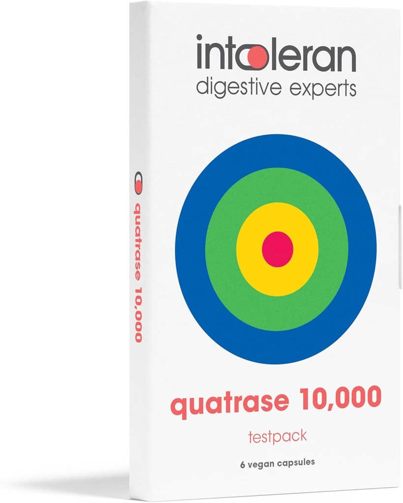 Intoleran Quatrase Forte Digestive Enzymes Testpack - 6 캡슐 | FODMAP Intolerance를 위한 높게 투약 | Digest Lactose and Complex Carbohydrates* | Pure & Vegan | Low FODMAP...