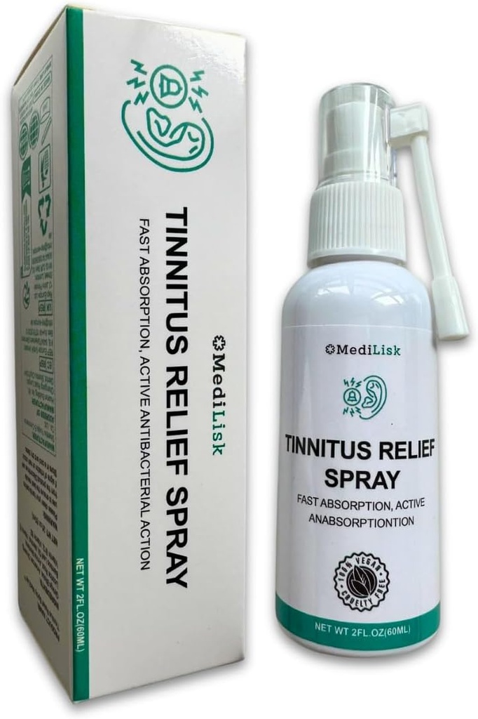 Medilisk Tinnitus Relief Spray – 반지 귀에 대 한 지원 주석 기복 – 초본 귀 치료 제품 – Tinnitus Treatment Prevention – Non-Steroidal & Hypoallergenic – 1 Fl Oz – 1 팩