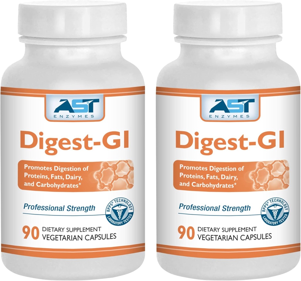 Digest-GI 소화 효소 - (90 x 2) 채식 캡슐 - 소화 및 여성과 남성을위한 완화