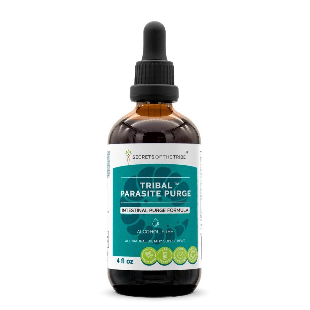Tribe Tribal Parasite 알코올 무료 추출물의 비밀, 높 순수성 초본 하락, Cranberry, 마늘, 까만 호두, OSHA, Wormwood, 호박에게서 하는 Tincture. Intestinal 퍼지 공식 4개 oz