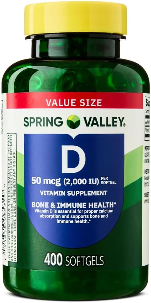 스프링 밸리 비타민 D3 보충교재 Softgels, 2000 IU, 400 조사 - 새로운 보기