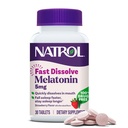 Natrol 빠른 용해 Melatonin 5 mg, Melatonin 보충 교재, 성인, 30 Strawberry-Flavored 정제를위한 수면 지원, 최대 30 일 공급
