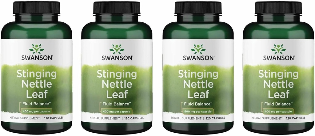 Swanson Stinging Nettle Leaf (Urtica Dioica) - Urinary Tract & Respiratory Health Support를 홍보하는 초본 보충 - 건강한 유동성 균형을 지원 할 수있다 - (120 캡슐) (4 팩)