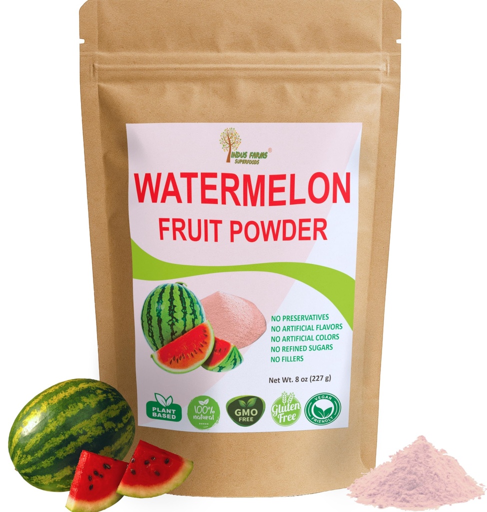 Indus 농장 Superfoods 모든 자연적인 수박 과일 분말, 즉시 전해질, 전 운동 & 포스트 운동 보충교재, 음료수, 마리나드, 소스, 샐러드, 얼굴 가면, GMO 자유로운, 8개 oz