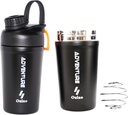 Ozizo Protein Mixing Cup for Protein Mixes - 20 Ounces 스테인레스 스틸 단백질 셰이커 병, 절연, 누출 방지, 냄새 방지, 남성, 여성, 소년, 소녀, 핫 및 냉 음료 용 작은 귀여운 체육관 믹서