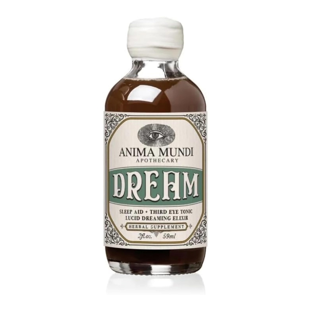 Anima Mundi Apothecary Lucid Dream Elixir - 세 번째 눈 Tonic - Relaxing Adaptogenic 음료 - 이 칼밍 Tonic (2 oz)와 루시드 드림 및 비전 수면 지원