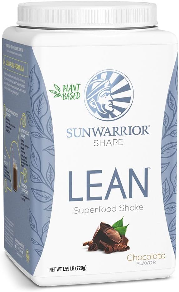 Sunwarrior Vegan Protein Superfood Shake Meal Replacement Organic Protein Supplement | Gluten Free Non-GMO Dairy Free Sugar Free Low Carb Plant 기반 단백질 | 초콜릿 20 인분 | 모양 Lean
