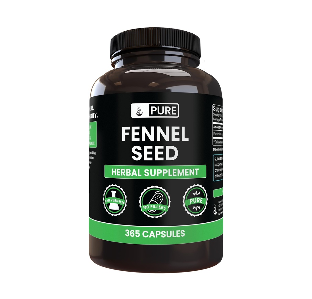 PURE ORIGINAL INGREDIENTS Fennel Seed (365 캡슐), 마그네슘 또는 쌀 필러 없음, 항상 순수, 실험실 검증