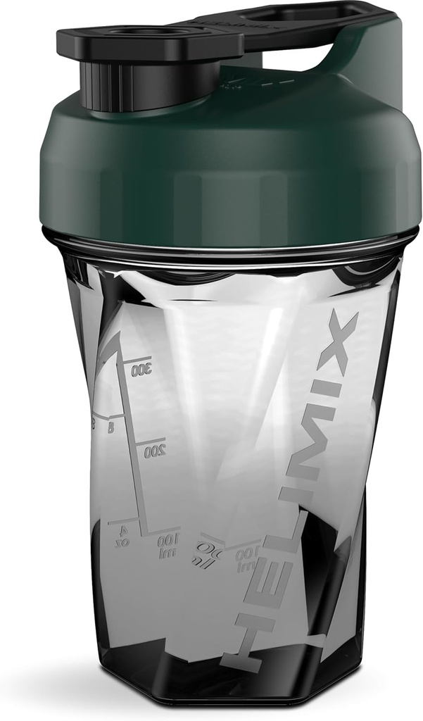 HELIMIX 1.5 Vortex Blender Shaker Bottle Holds Upto 20oz | Blending Ball or Whisk | USA Made | 휴대용 사전 운동 호리한 단백질 음료 쉐이커 컵 | Mixes 칵테일 스무디 쉐이크 | Top Rack Safe