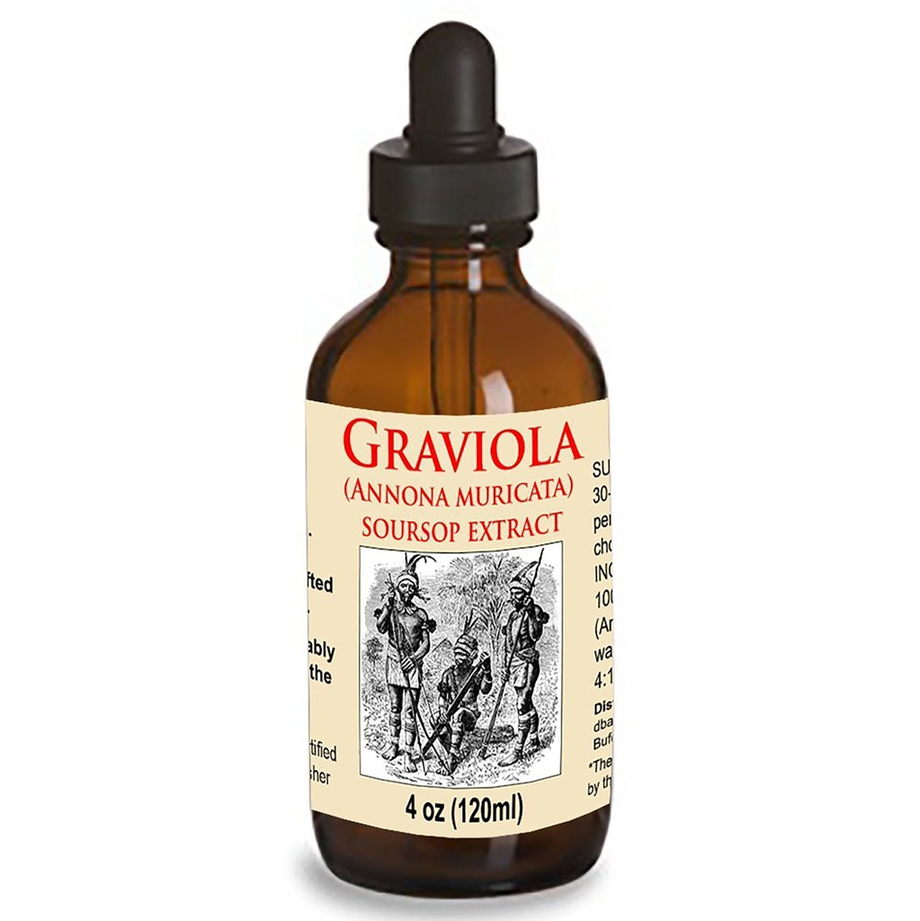 유기 Graviola 액체 Soursop 추출물 4 oz Wildcrafted Tincture (Annona Muricata) : 면역 시스템 부스터 (4oz)
