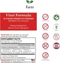 Gut Vital Formula 12 Strain Probiotics Powder 260 Billion CFU | 제조 업체에서 만든 | 제 3 자 스토리지 | 면역 지원 | 60 그램 (2.11 Oz)