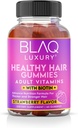 Blaq Luxury Biotin Gummies - 봉사 당 5000mcg Biotin를 가진 머리 성장 비타민 | 비타민 B12, B6, Folic 산, Iodine, 아연 | 머리 성장을위한 보충 | 여성 및 남성 | 1 개월 공급