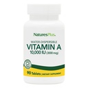 NaturesPlus 비타민 A (Palmitate) - 10,000 iu - 건강한 피부, 눈, 비전 및 면역 체계 - 최대 흡수를 위한 수용성 물 - 90 채식 정제 (90 서빙)