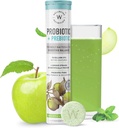 Wellbeing Nutrition Daily Probiotics + Prebiotics | 메타볼리즘, 산성 구호, 소화 및 구트 건강 개선 | 남성 및 여성을위한 18 억 CFU 유기 Probiotics 보충 (21 Effervescent Tab)