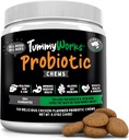 TummyWorks Probiotic 120 개를위한 부드러운 Chews 모든 연령 - 소화 건강, 완화 Diarrhea, 변비, 가려움증, 알레르기, 효모 감염에 좋은 지원. Digestive Enzymes 추가, 미국에서 만든