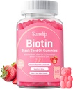 Biotin, 면역 지원 건강한 Hair&Skin&Nails를 가진 까만씨 기름 Gummies는 여자와 남자, Chlorophyll, 아연, 비타민 A, B6, B12, C, D, E, Vegan 보충교재 - 60의 Gummies를 위해 -