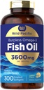 Carlyle Burpless Fish Oil 3600 mg | 300 Softgels | 오메가-3 지방산 | 레몬 맛 | 비 GMO, 글루텐 무료 보충 | 야생 태평양