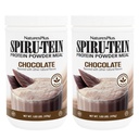 NaturesPlus SPIRU-TEIN, 초콜릿 - 1.05 파운드, 2 팩 - 식물 기반 단백질 쉐이크 - 비 GMO, 채식주의, 글루텐 무료 - 34 총 서빙
