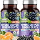 2 팩 N1N 프리미엄 10 1 Immune 지원 보충교재 [10 유력한 성분] Elderberry, 비타민 C, 아연, Echinacea, Turmeric Curcumin, Garlic 및 Probiotics로 성인, 120 Veg 모자