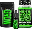 남자를 위한 얼굴 머리 성장을 위한 Beard 성장 장비 w/Grow XXL Beard 기름/Serum + 최대 힘 620,000mcg 남성을 위한 14-in-1 BIOTIN 얼굴 머리 성장 비타민 - 미국에서 공식화하는
