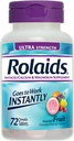 Rolaids Antacid 칼슘 & 마그네슘 보충교재 매우 힘 정제, 과일 72 ea